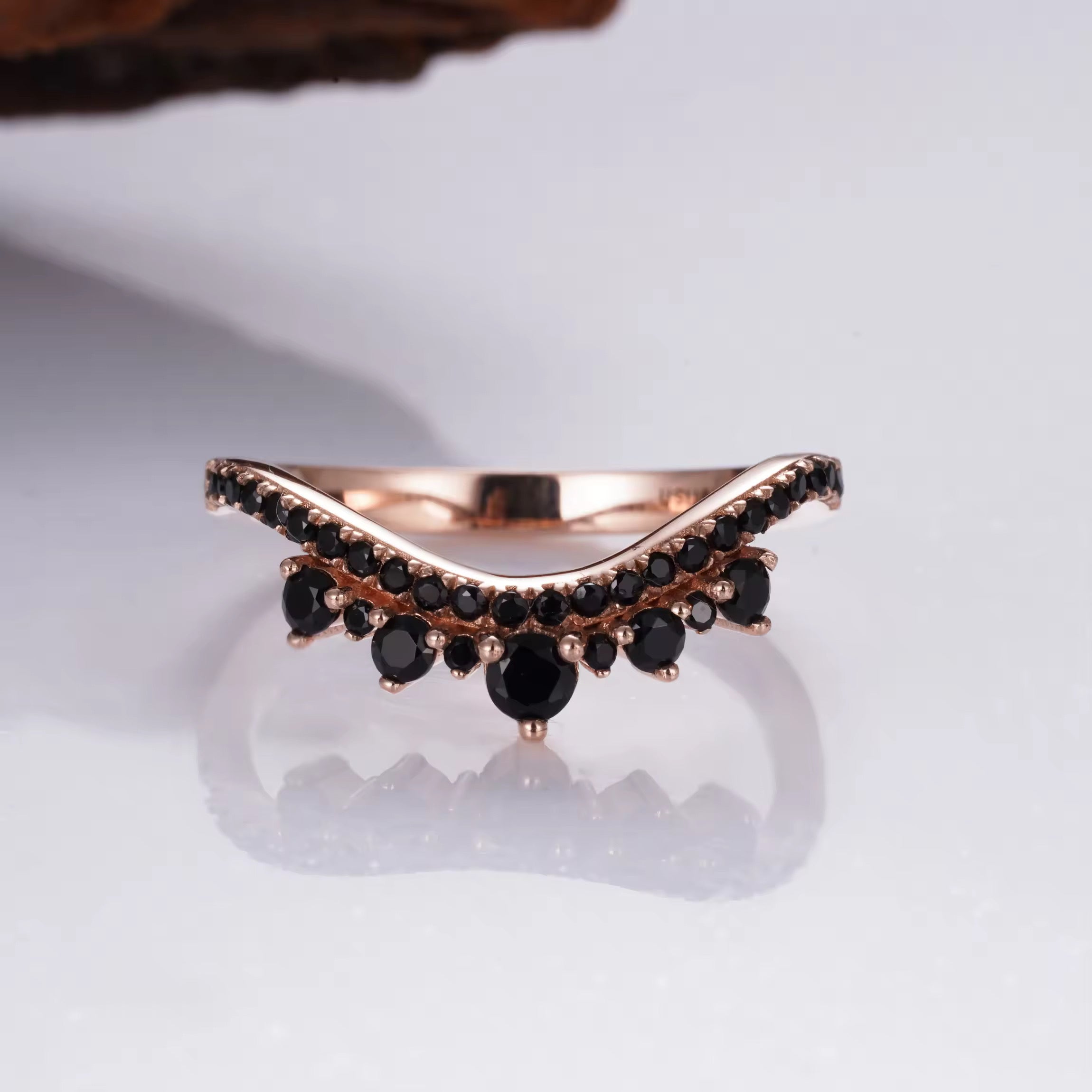 Allie Black Onyx Curved Ring