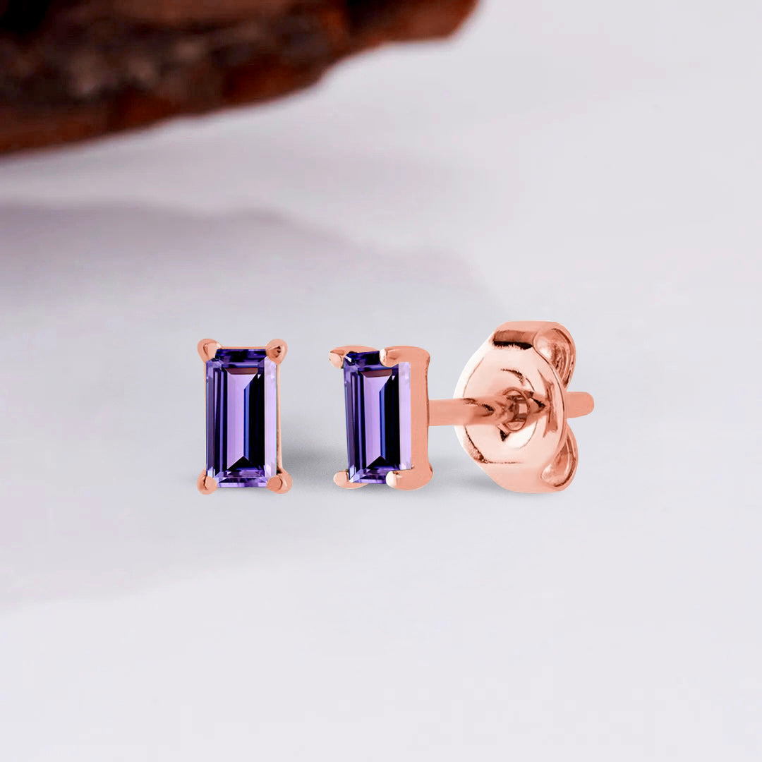 Pia 14k Solid Gold Amethyst Earrings