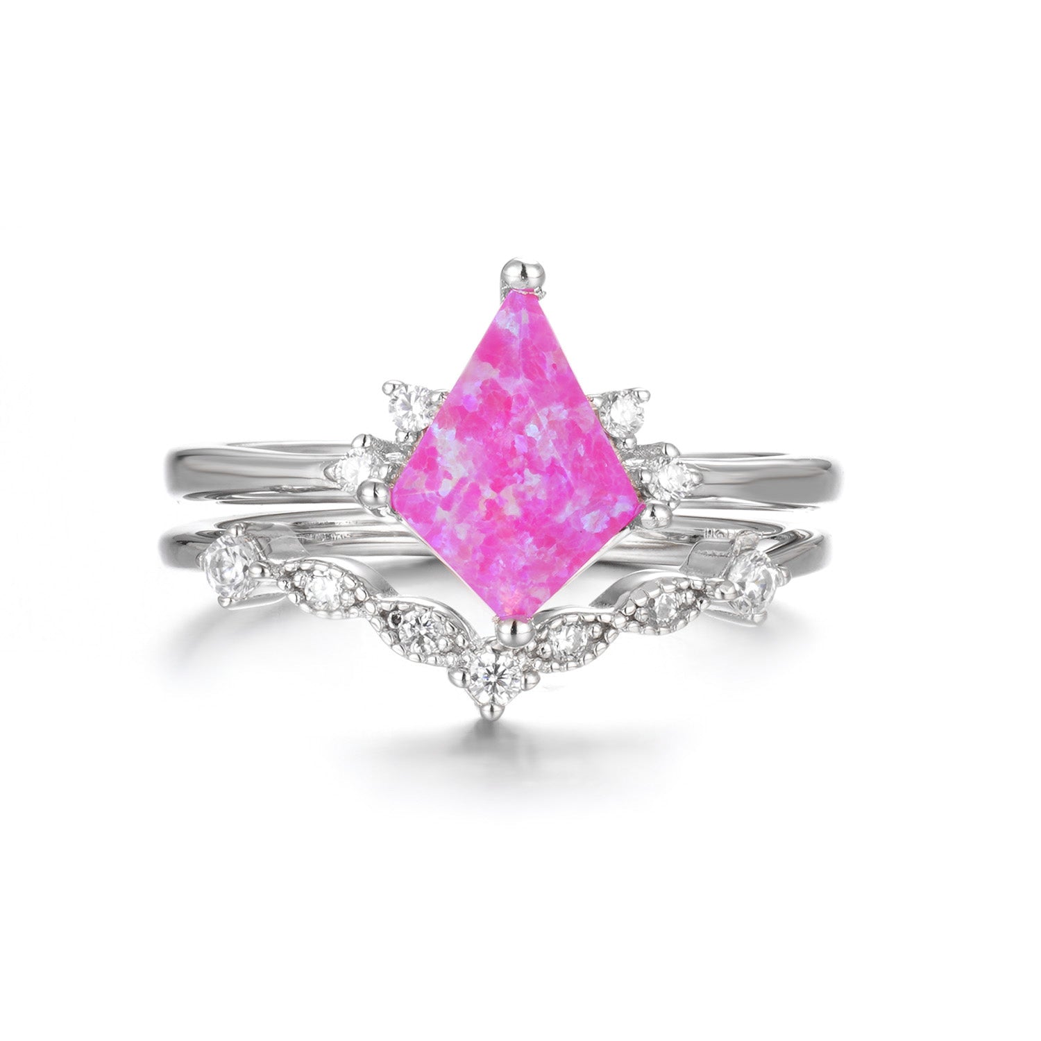 Qai Orchard Pink Opal Ring Set