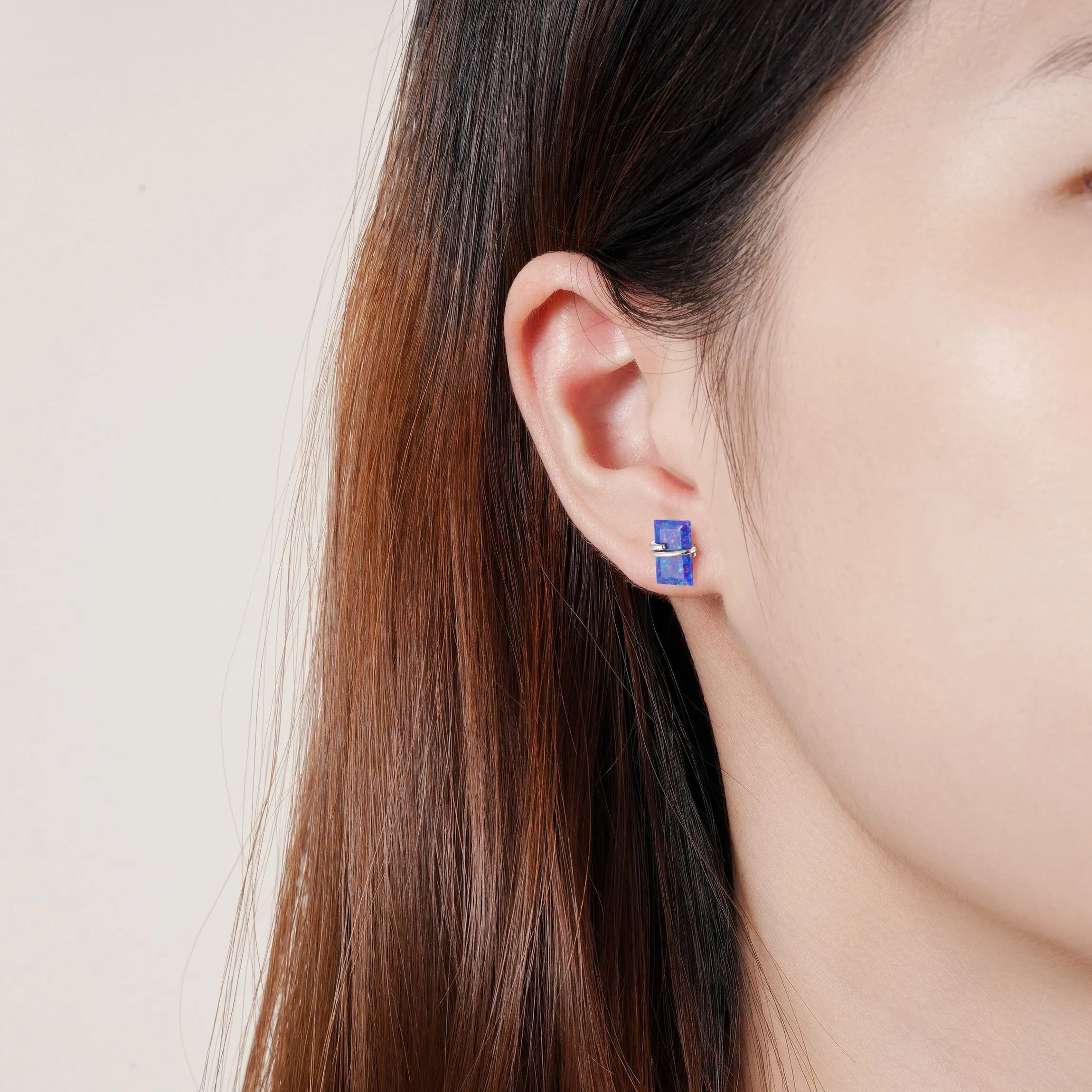 Gabi Blue Fire Opal Earrings