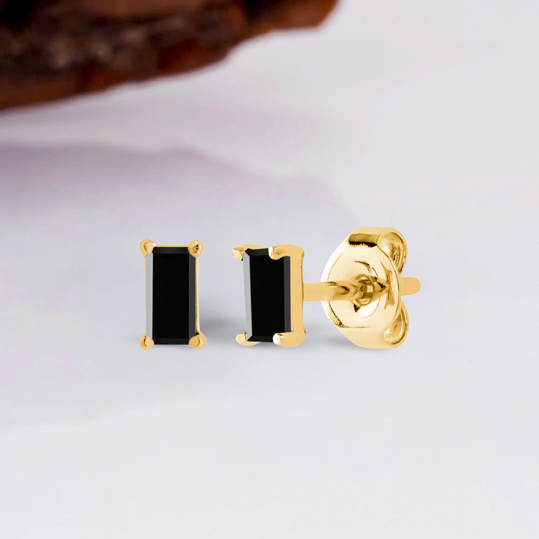 Pia 14k Solid Gold Black Onyx Earrings