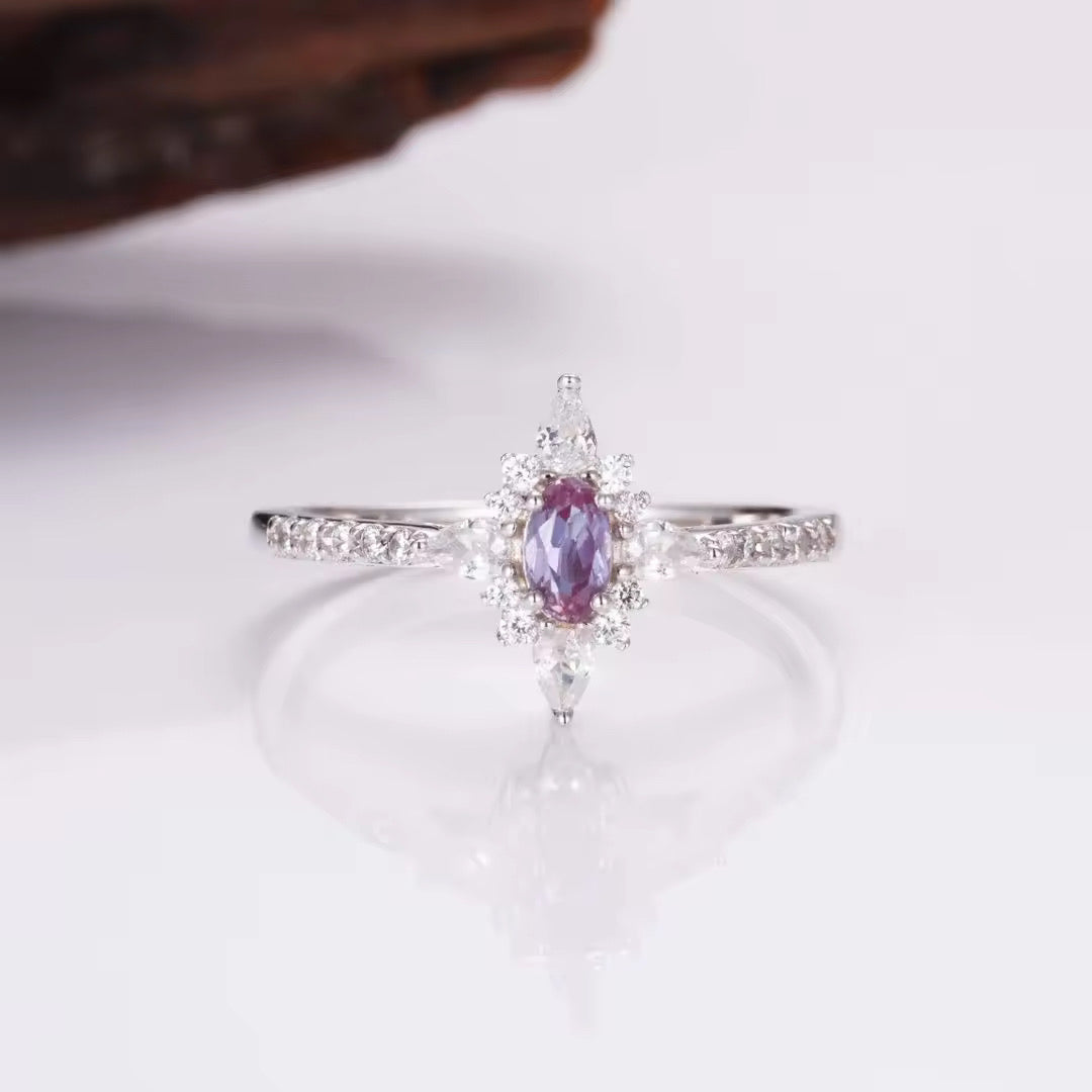 Zoe Alexandrite Ring Rose Gold