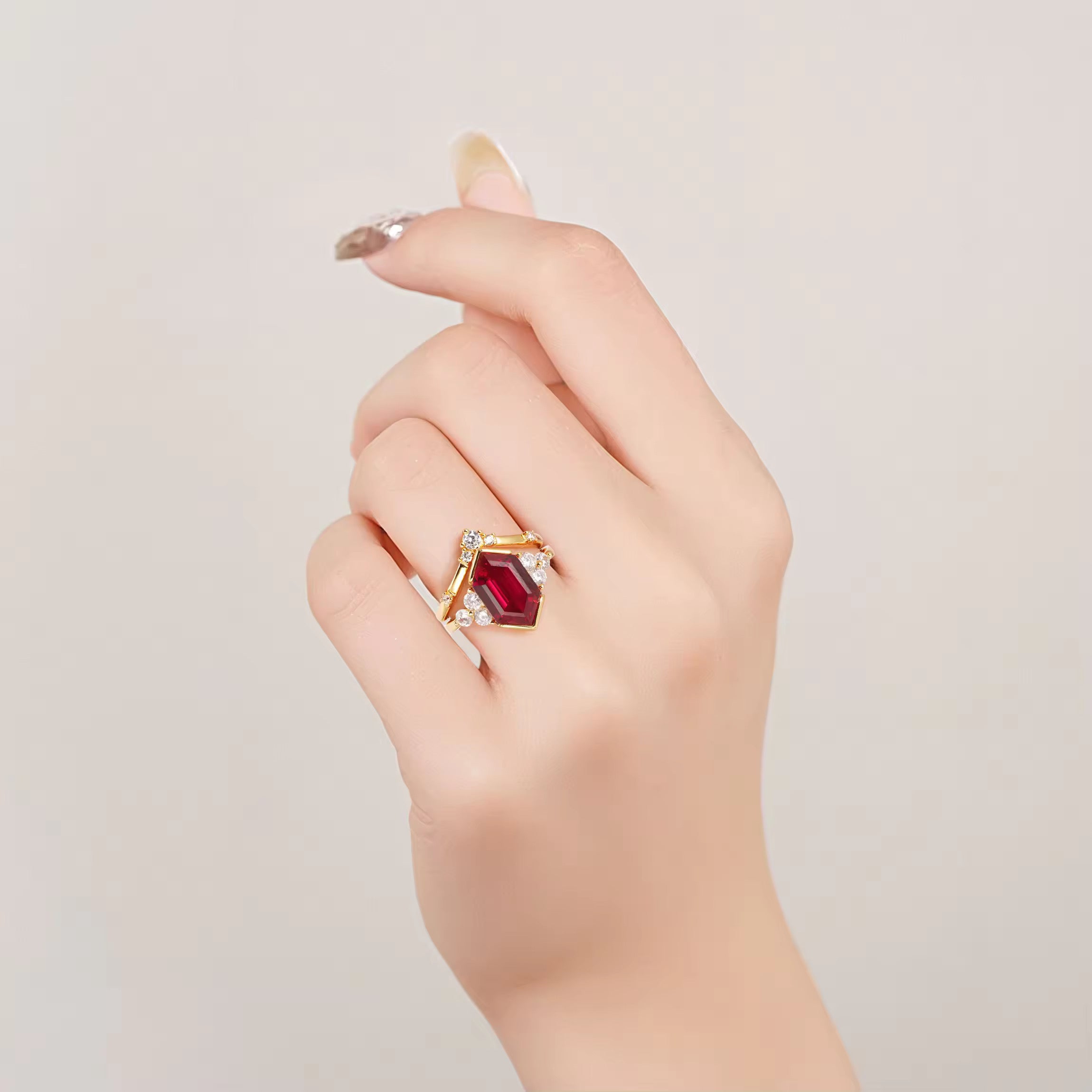 Elena Ruby Ring Set