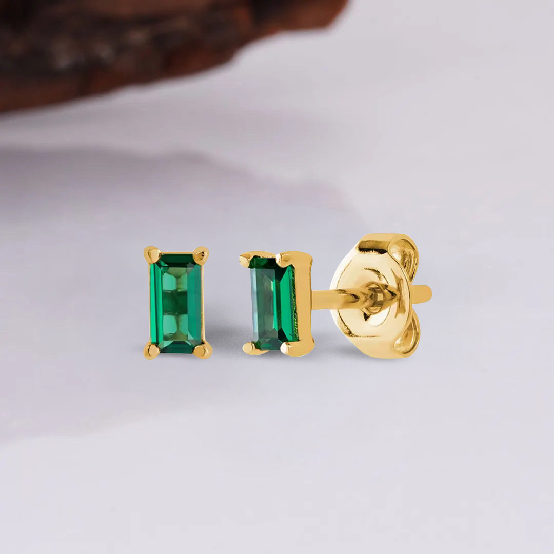 Pia Emerald Earrings Gold Filled