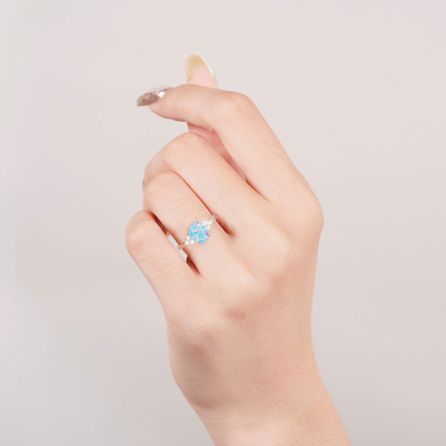 Tya Blue Fire Opal Ring