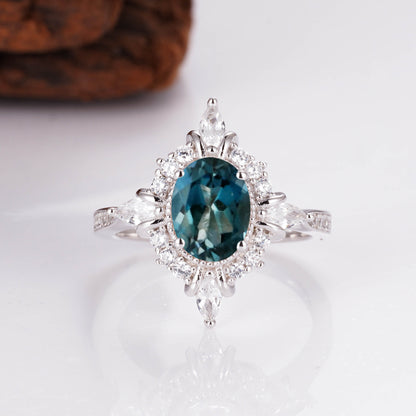 Mia London Blue Topaz Ring Rose Gold