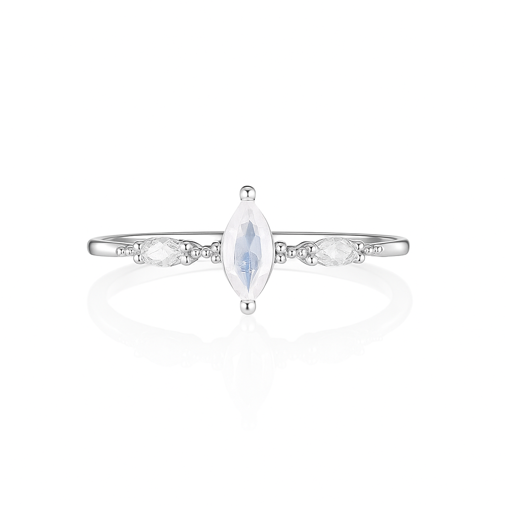 Aya Moonstone Ring Rose Gold