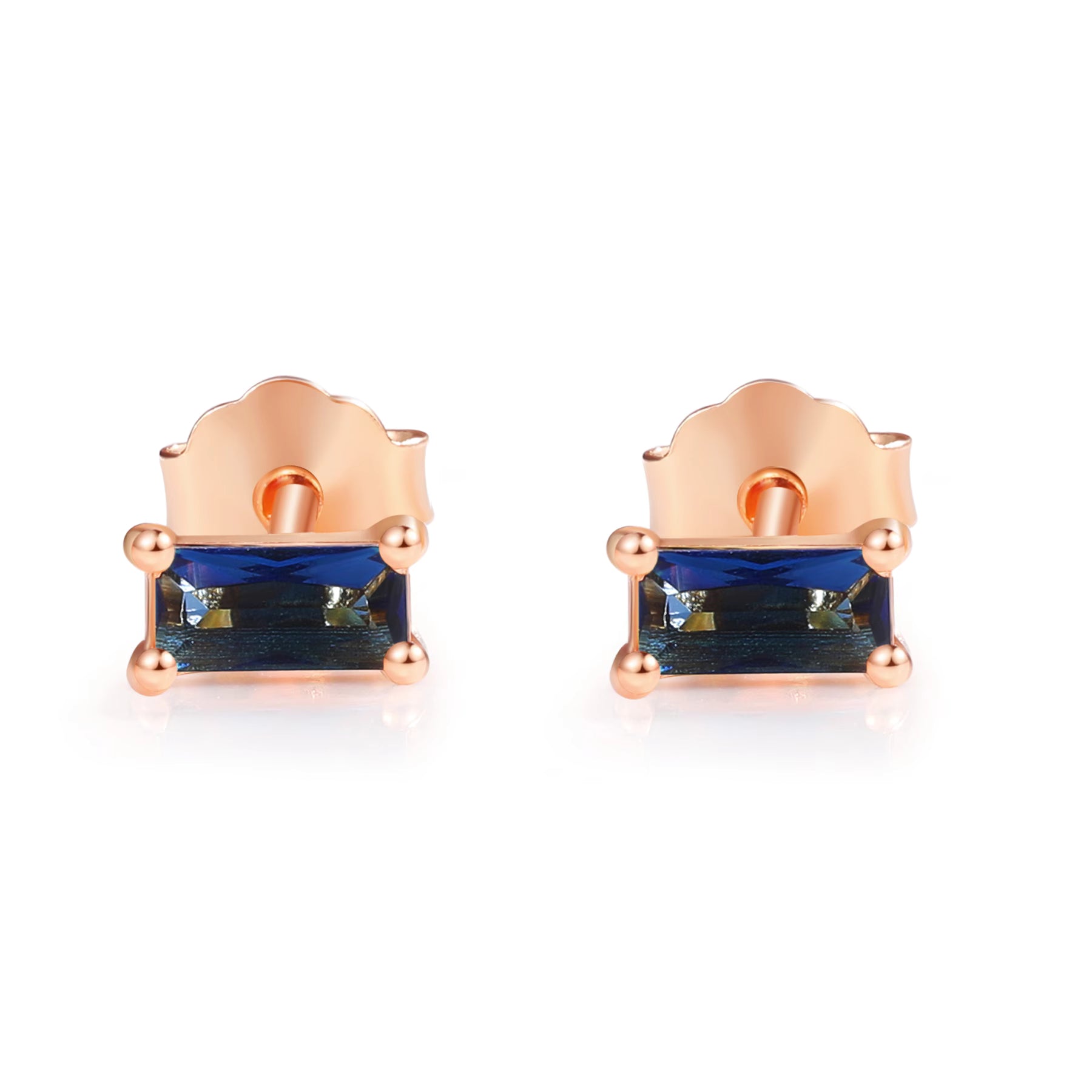 Pia 14k Solid Rose Gold Sapphire Earrings