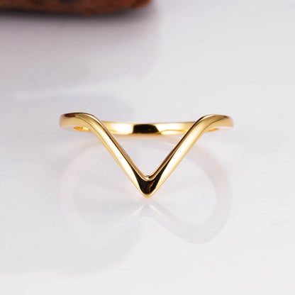 Aoi Curved Stacking Band Gold - Perfect Engagement Ring Band