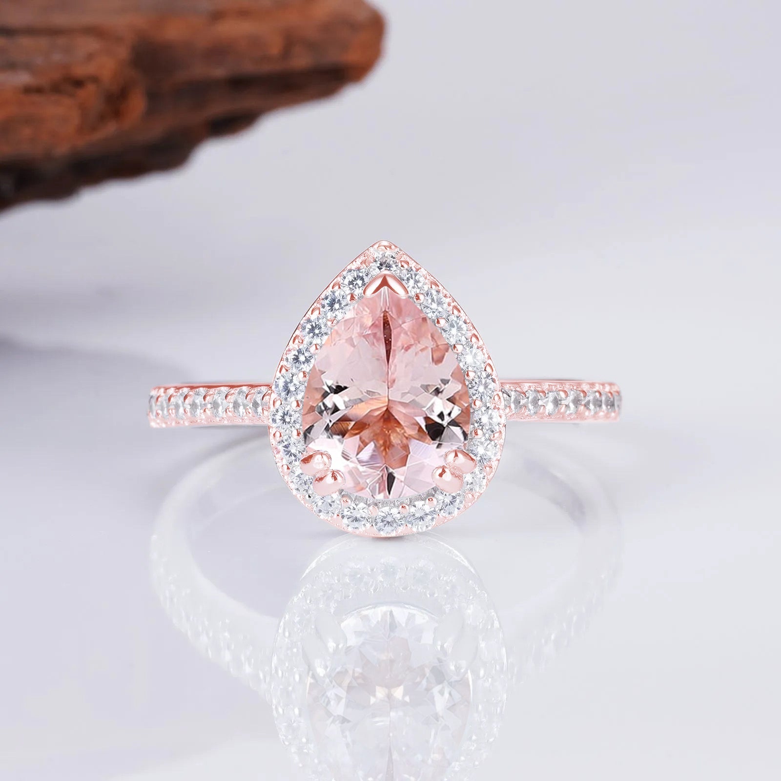 Nia Morganite Ring Sterling Silver