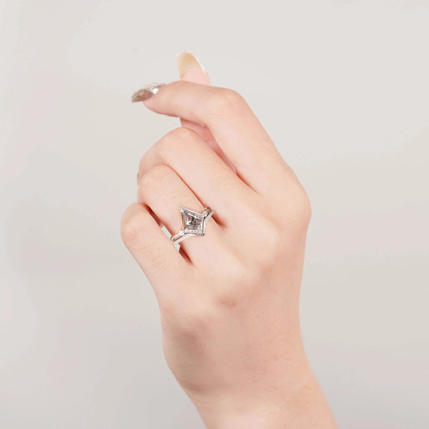 Dania Salt and Pepper Diamond Ring Set