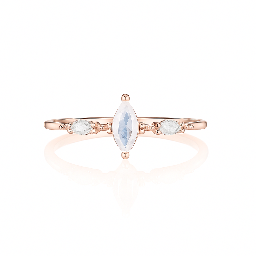 Aya Moonstone Ring Rose Gold