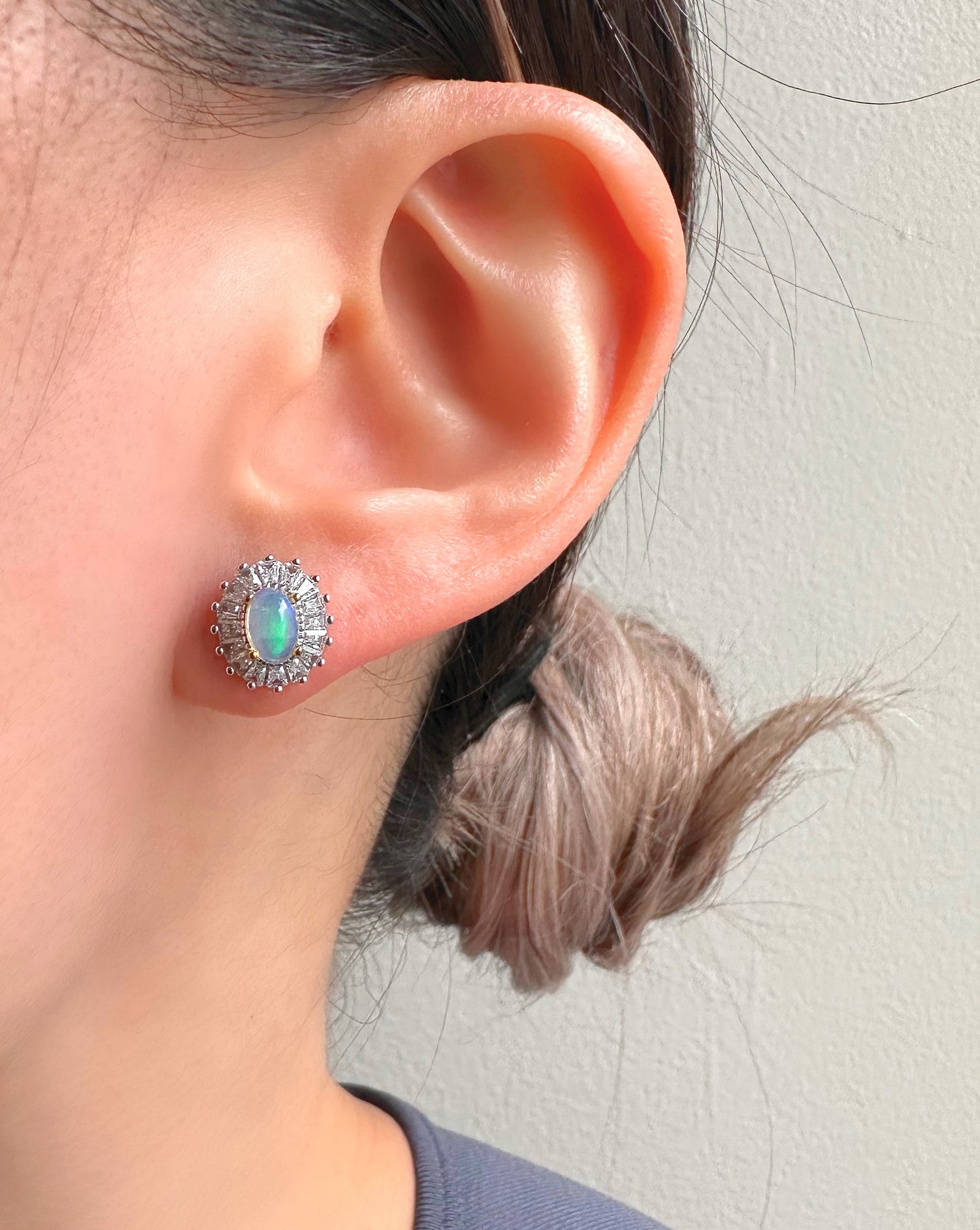 Megan Opal Earrings Rose Gold