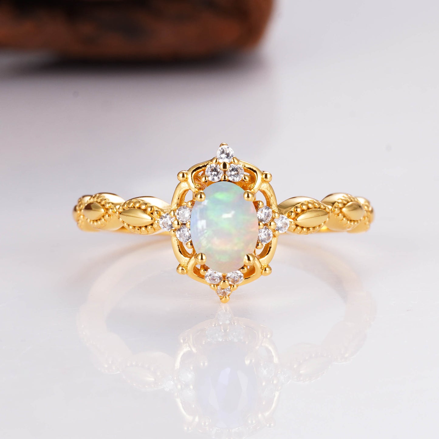 Fia Opal Ring Rose Gold