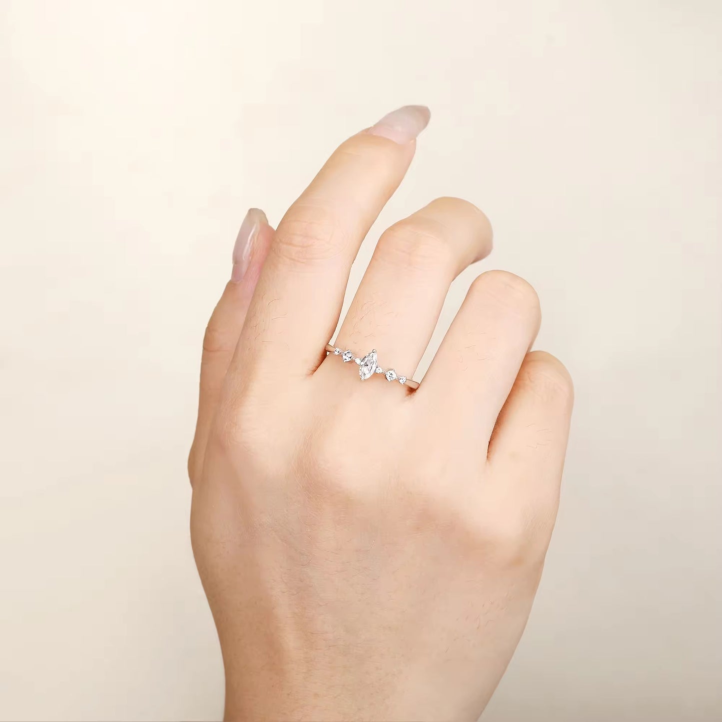 Ava Moissanite Ring Sterling Silver