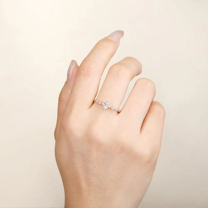 Ava Moissanite Ring Sterling Silver