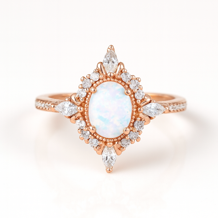 Mia Opal Ring Rose Gold