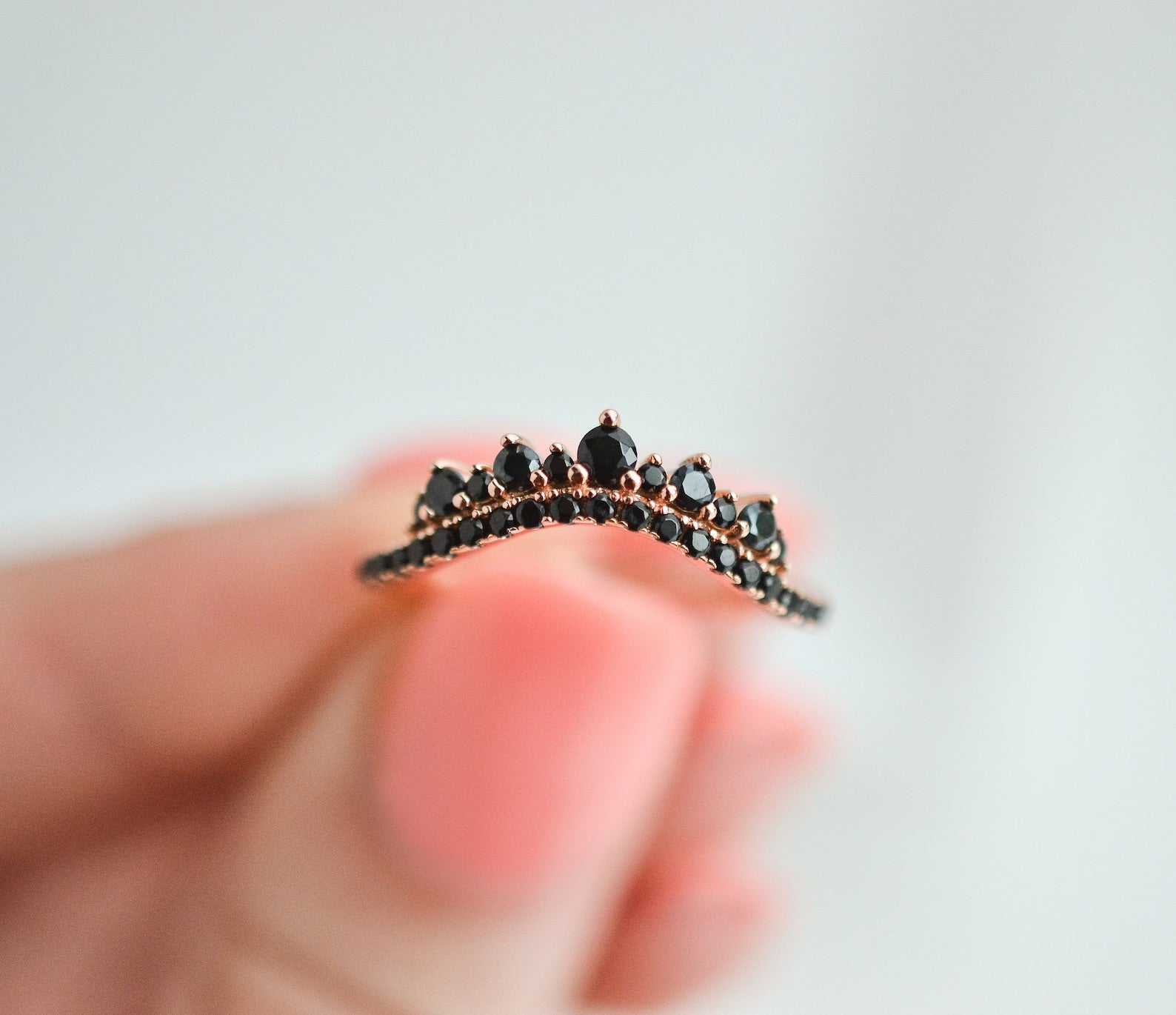 Allie Black Onyx Curved Ring