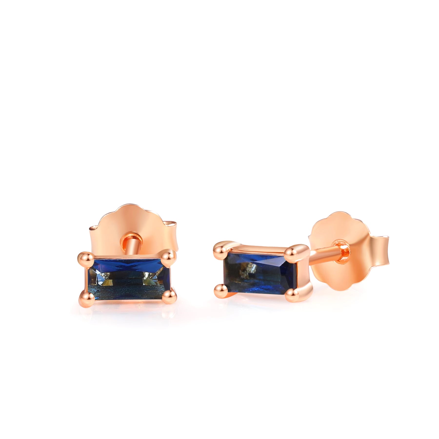 Pia 14k Solid Rose Gold Sapphire Earrings