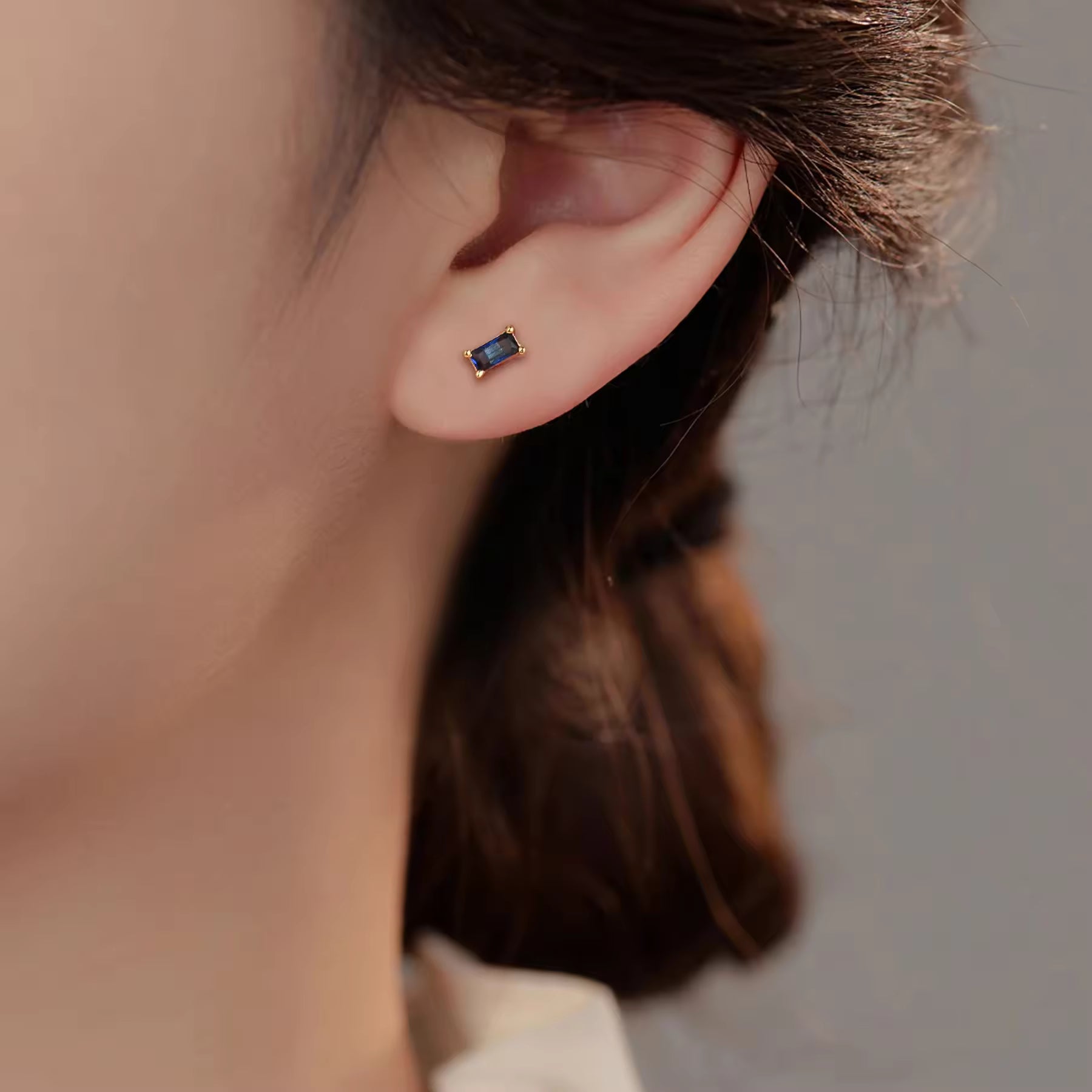 Pia 14k Solid Rose Gold Sapphire Earrings