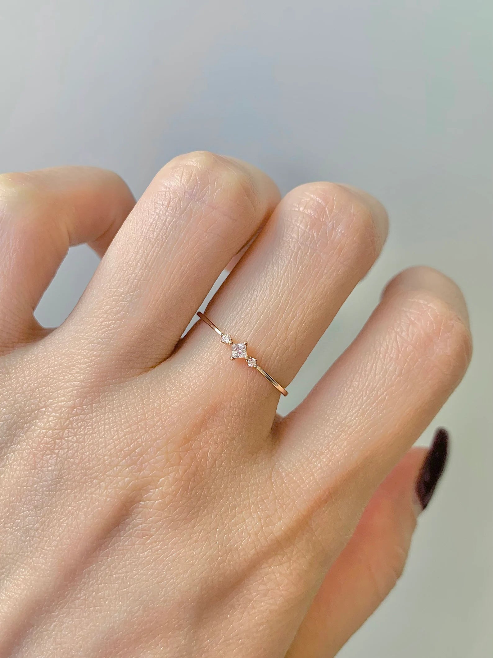 Koi Moissanite Dainty Ring