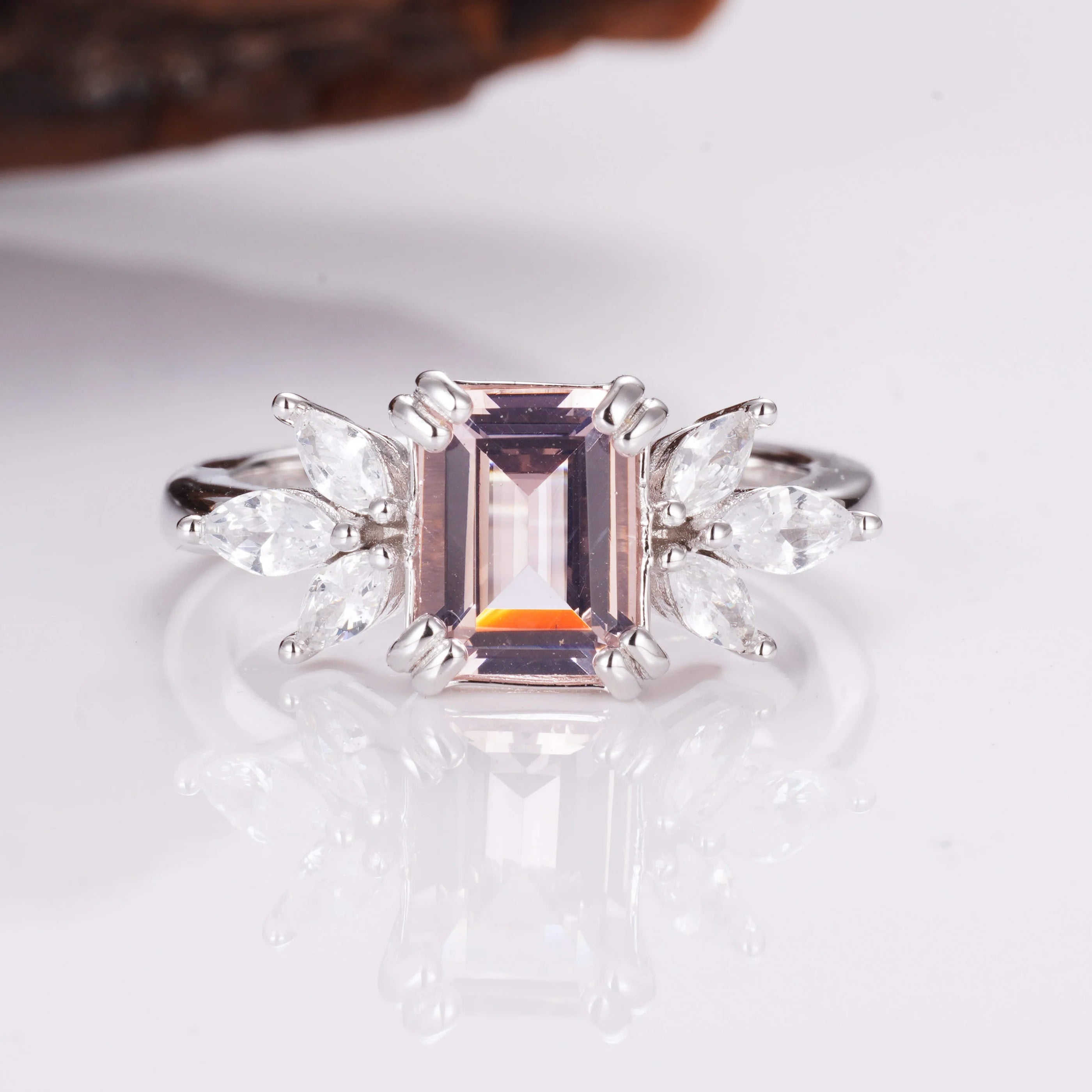 Ivy Morganite Ring Sterling Silver