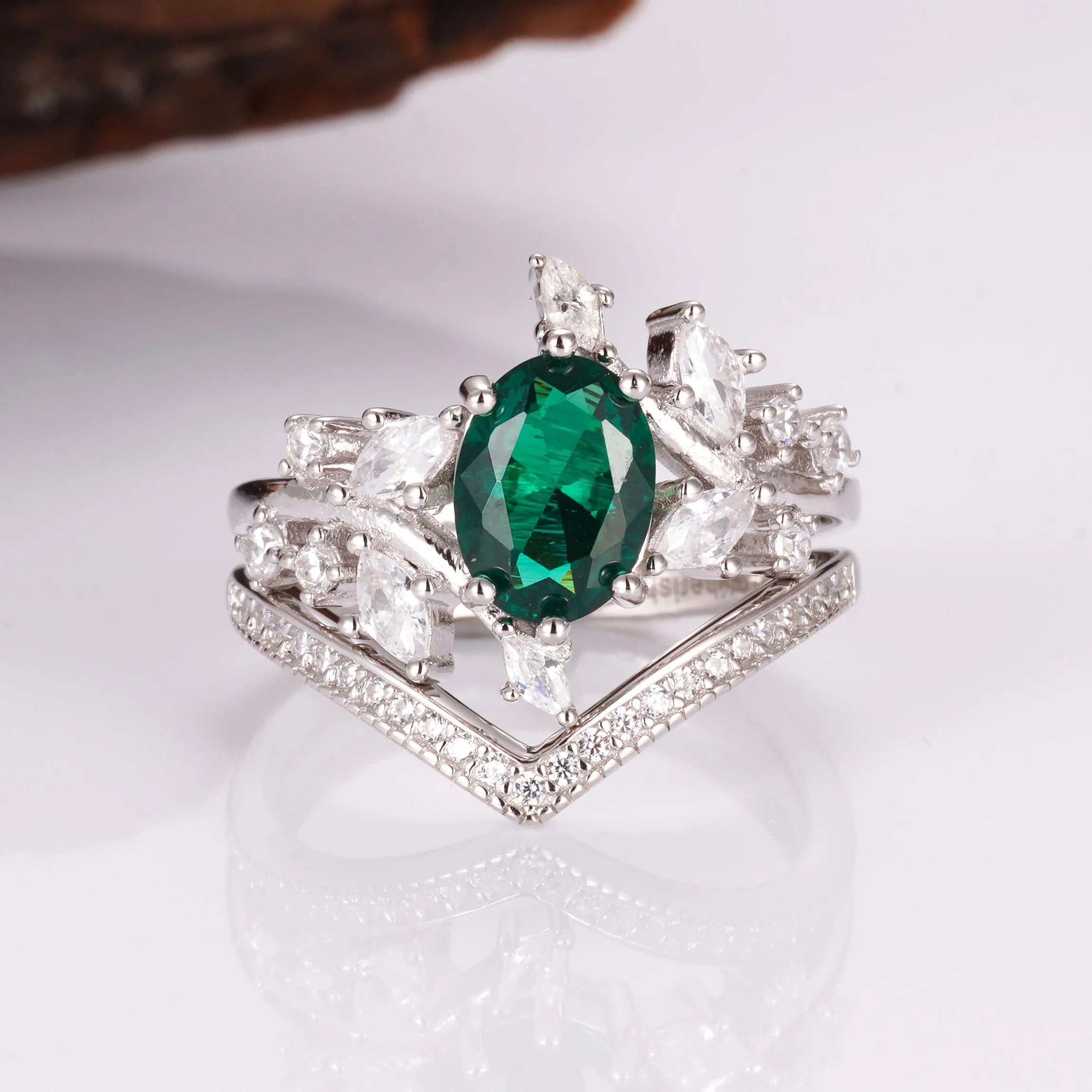 Bella Emerald Ring Set