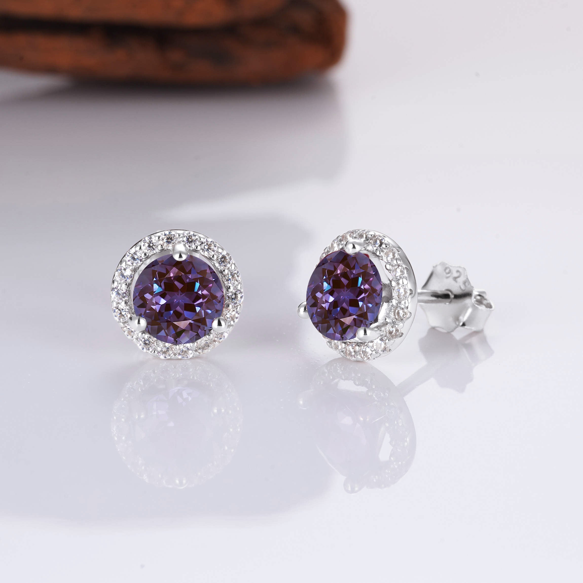 Jia Alexandrite Earrings Rose Gold