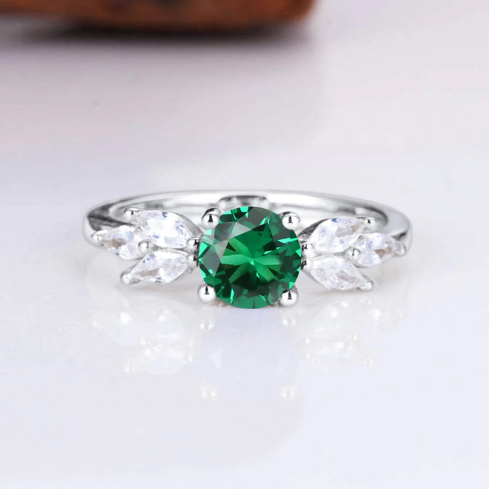 Ada Emerald Ring Sterling Silver