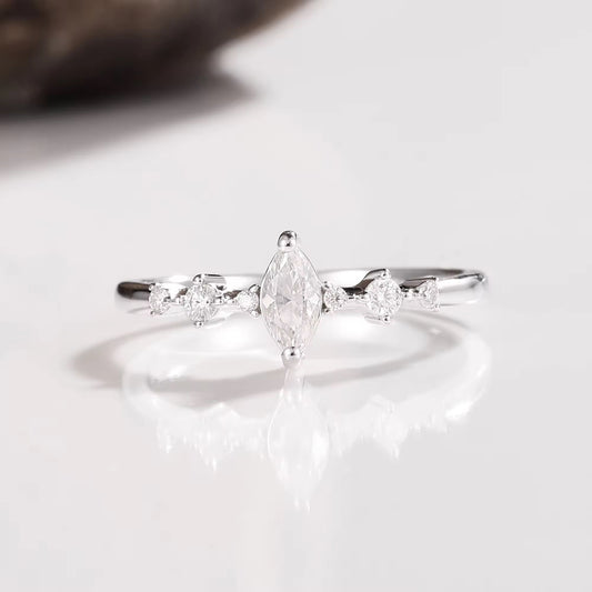 Ava Moissanite Ring Sterling Silver