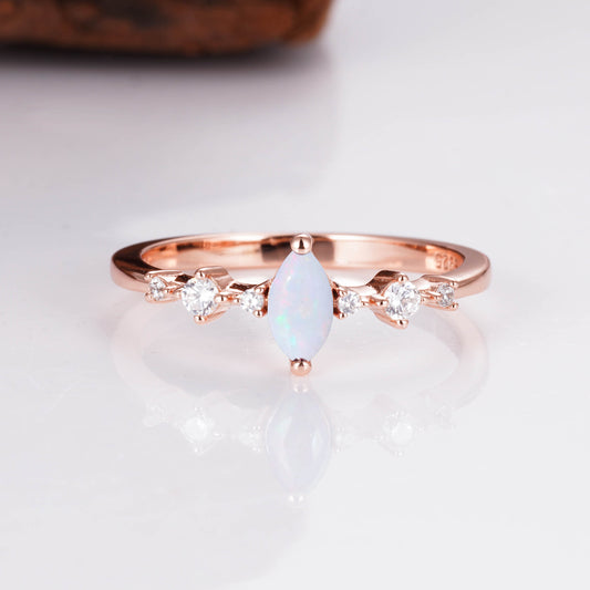 Ava Opal Ring Rose Gold