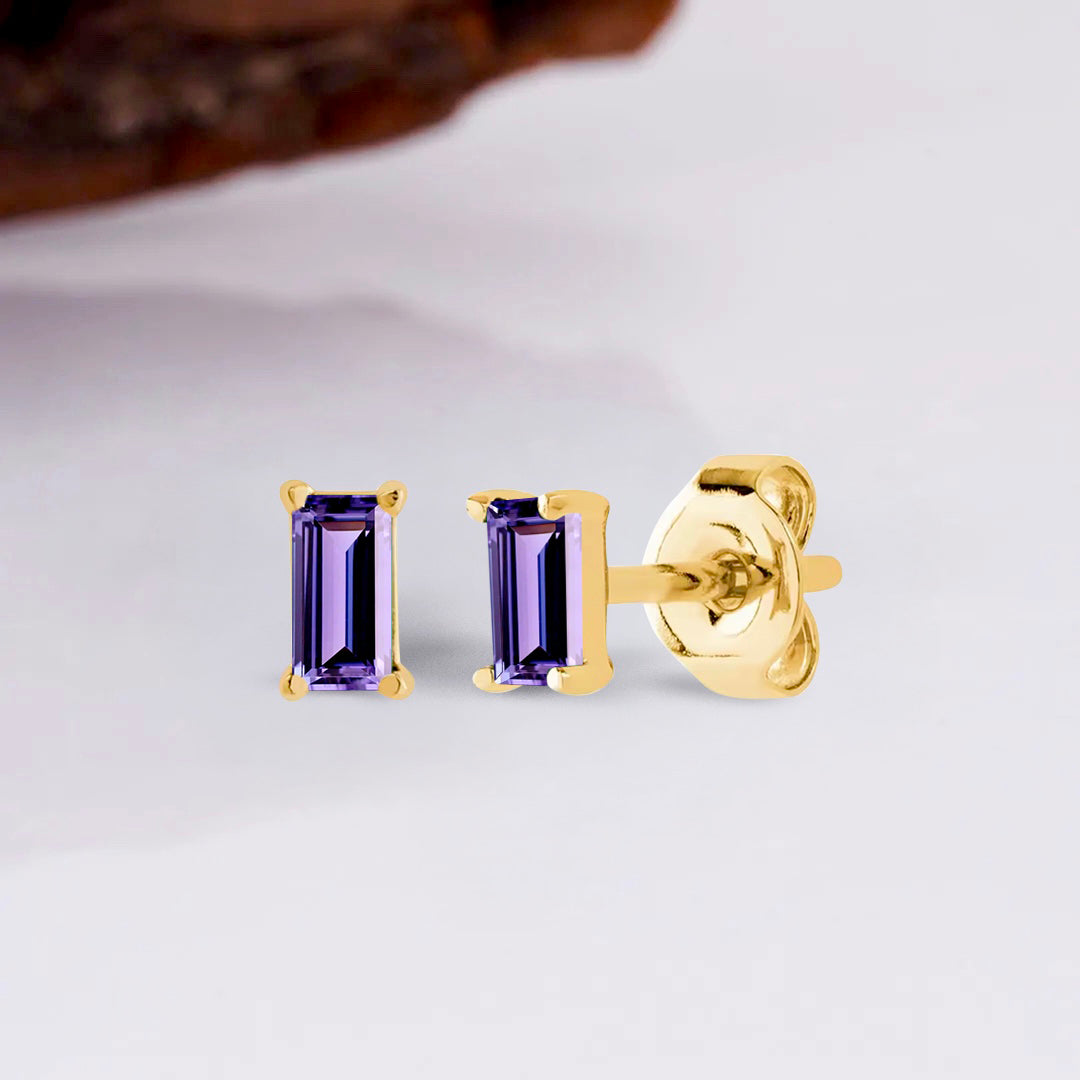 Pia 14k Solid Gold Amethyst Earrings