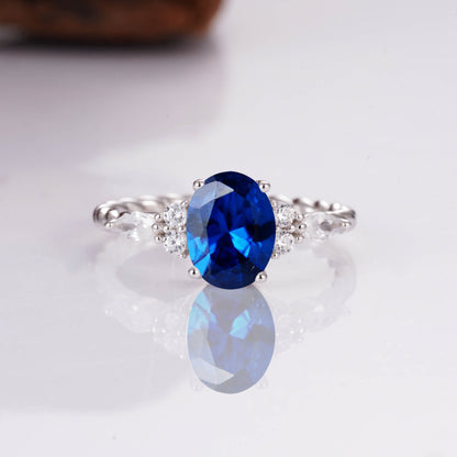 Fig Sapphire Ring Sterling Silver