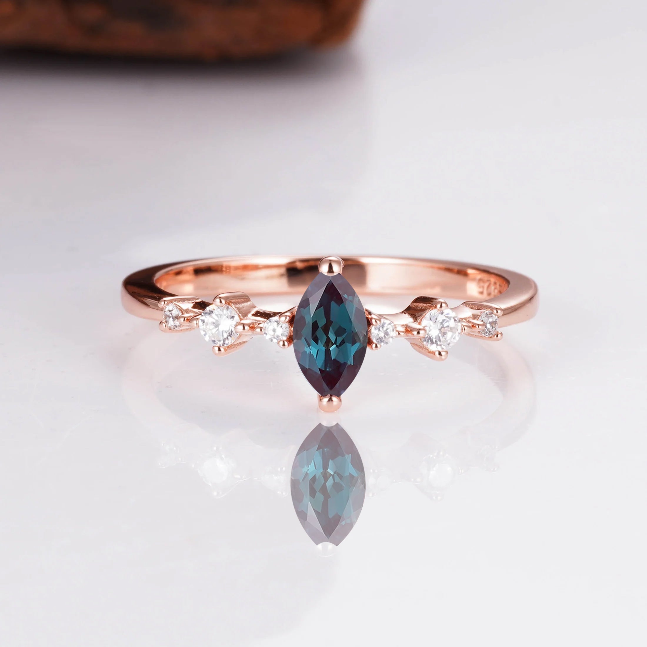 Ava Alexandrite Ring Rose Gold