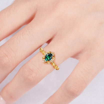 Fia Emerald Ring Gold
