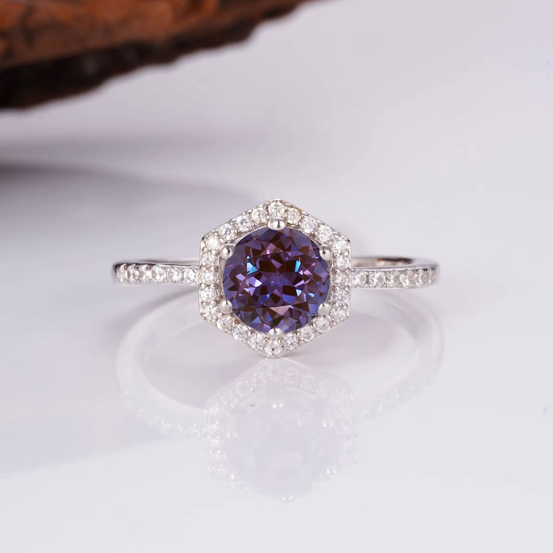 Eva Alexandrite Ring Sterling Silver