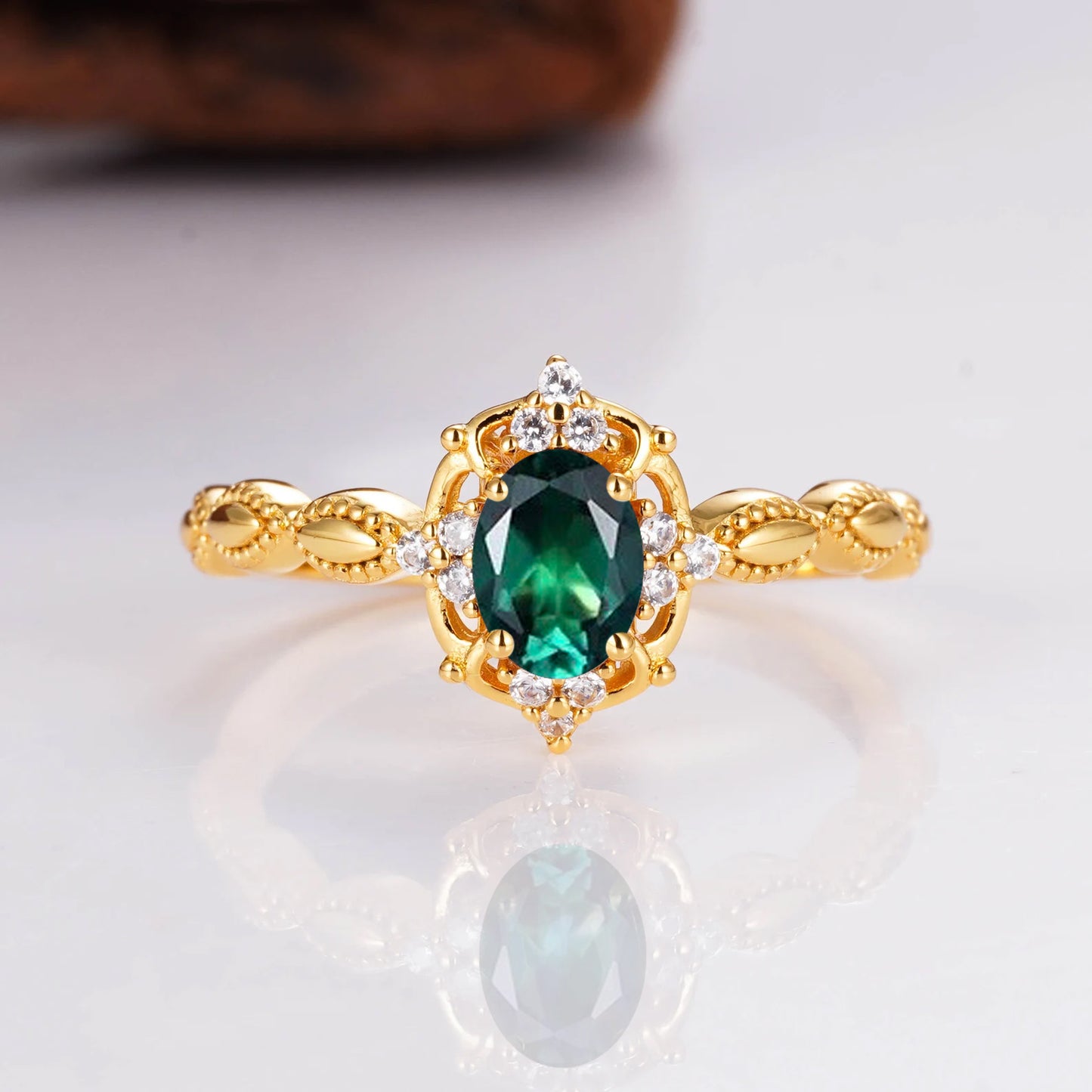 Fia Emerald Ring Gold