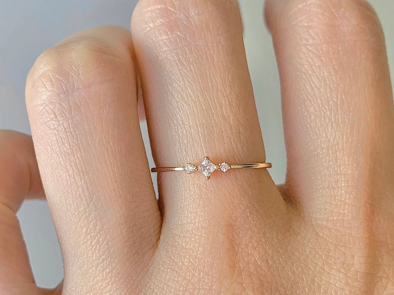 Koi Moissanite Dainty Ring