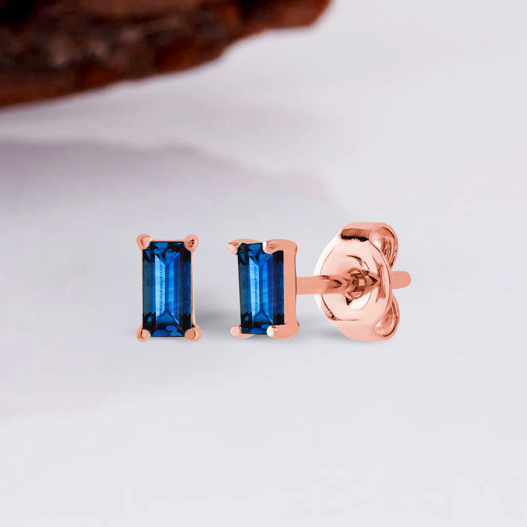 Pia 14k Solid Gold Sapphire Earrings