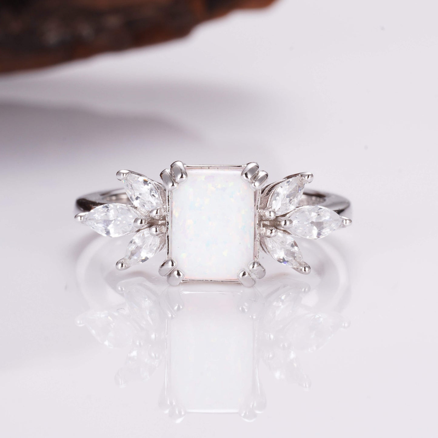 Ivy Opal Ring Sterling Silver