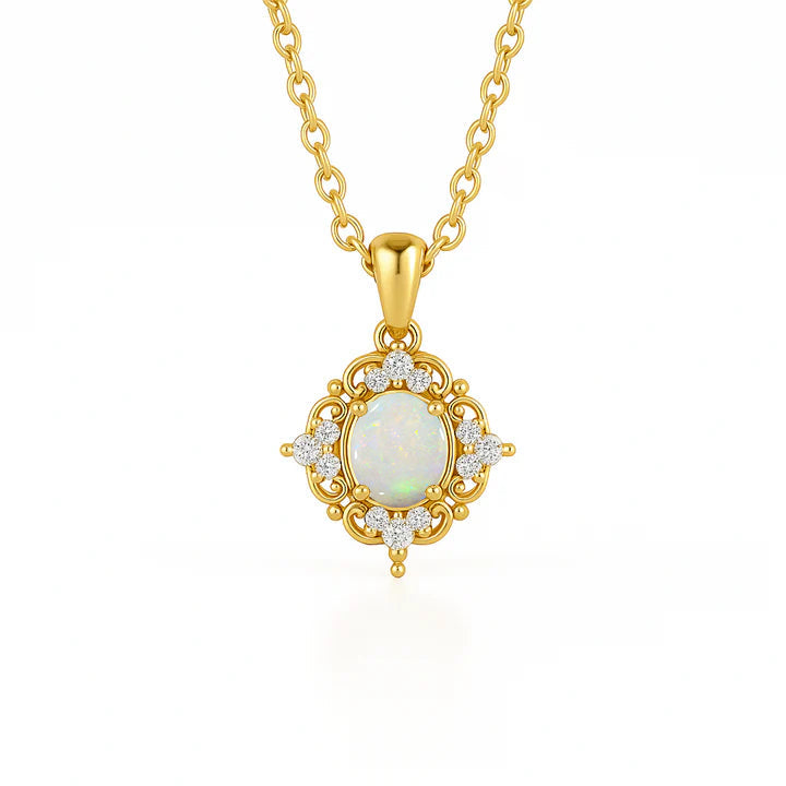 Fia Opal Necklace Gold