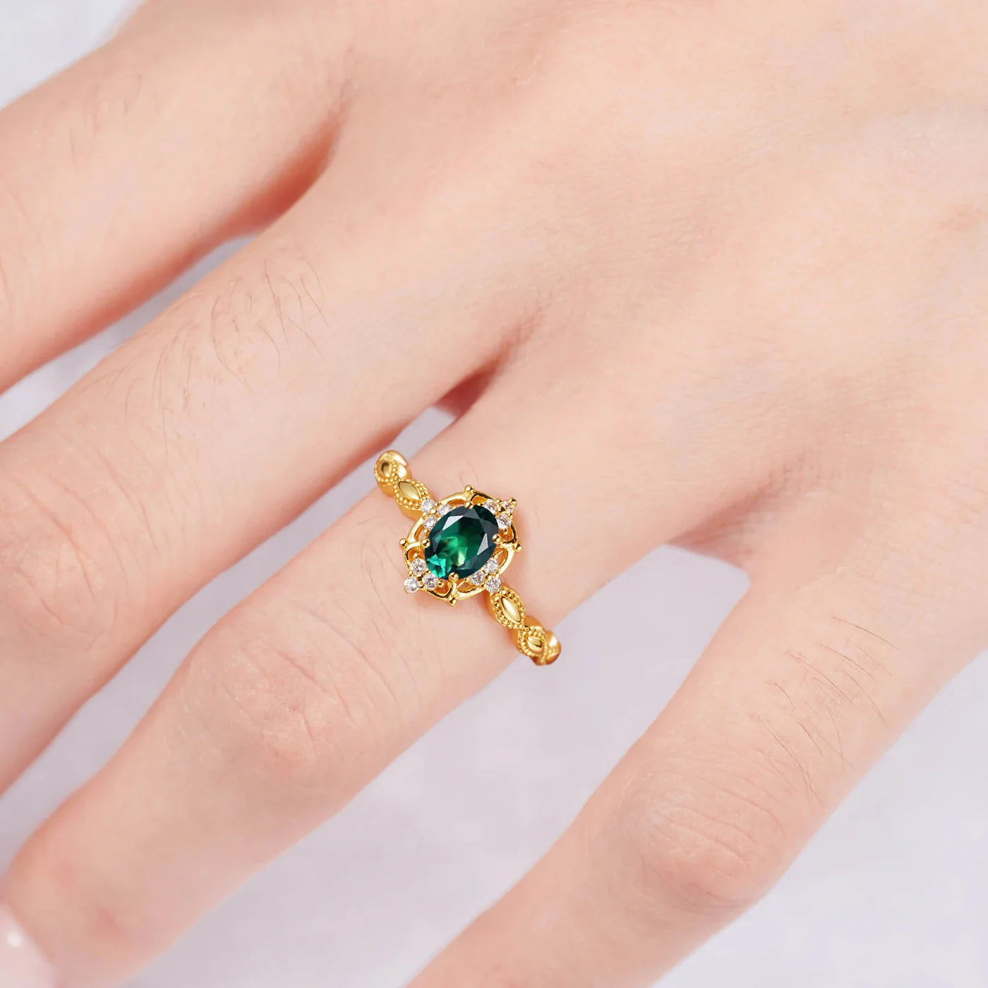 Fia Emerald Ring Gold