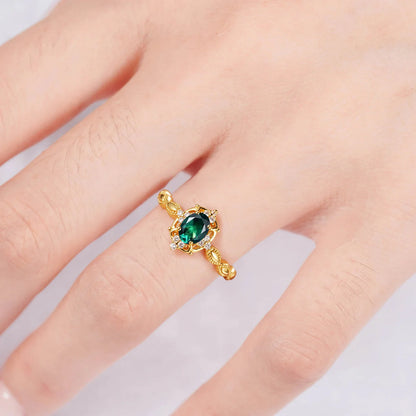 Fia Emerald Ring Gold