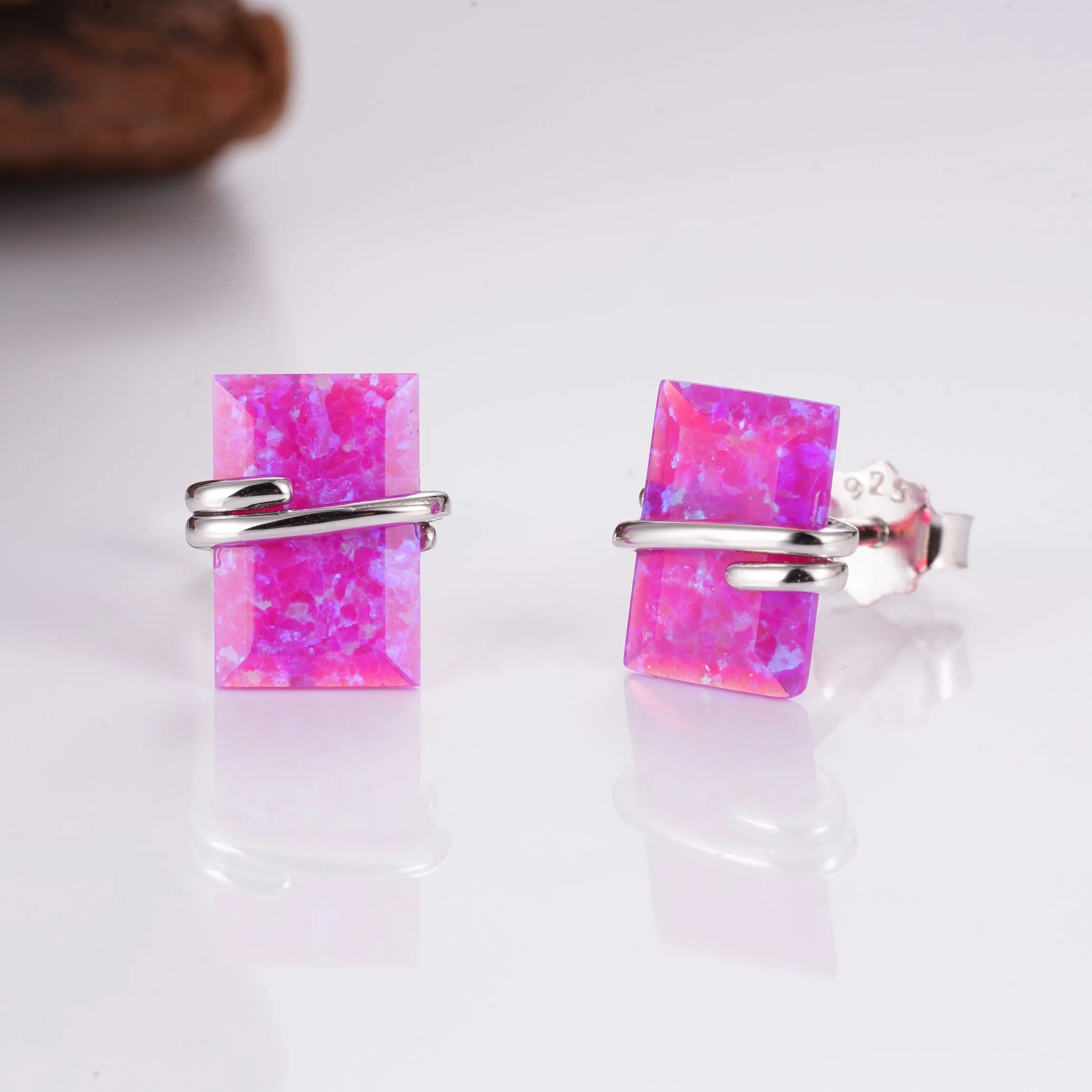 Gabi Pink Fire Opal Earrings