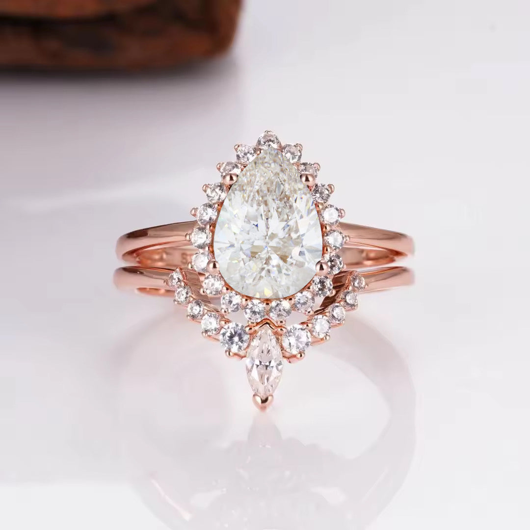 Asa White Sapphire Ring Rose Gold