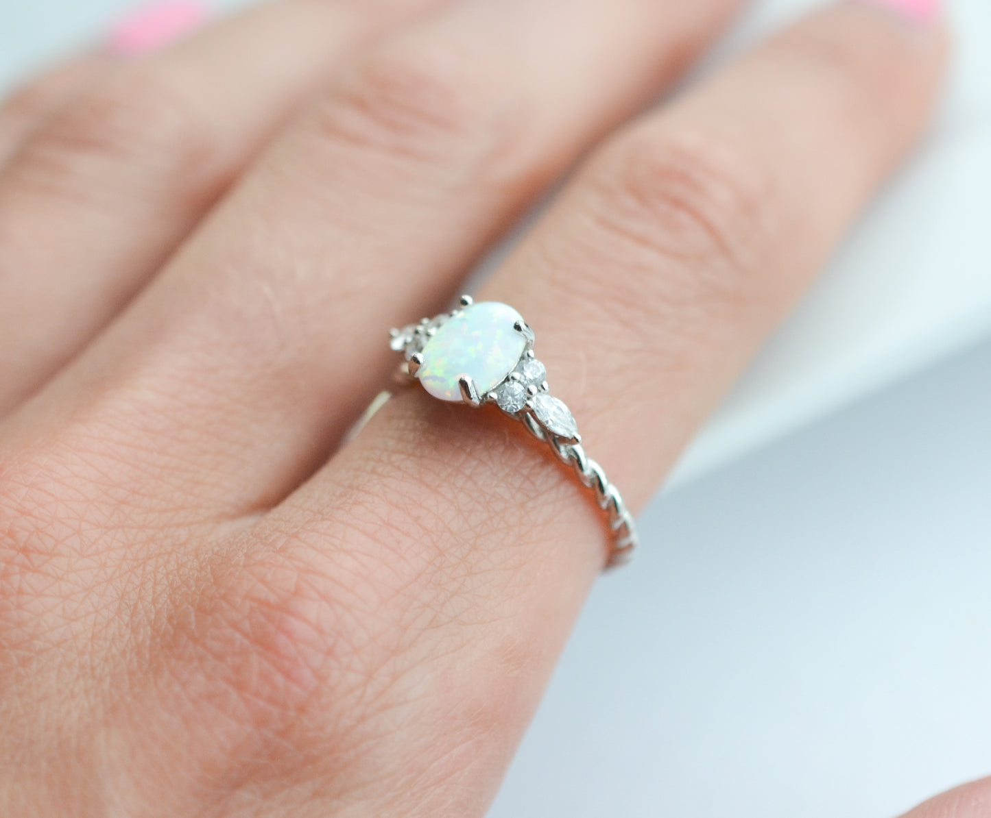 Fig Opal Ring Sterling Silver