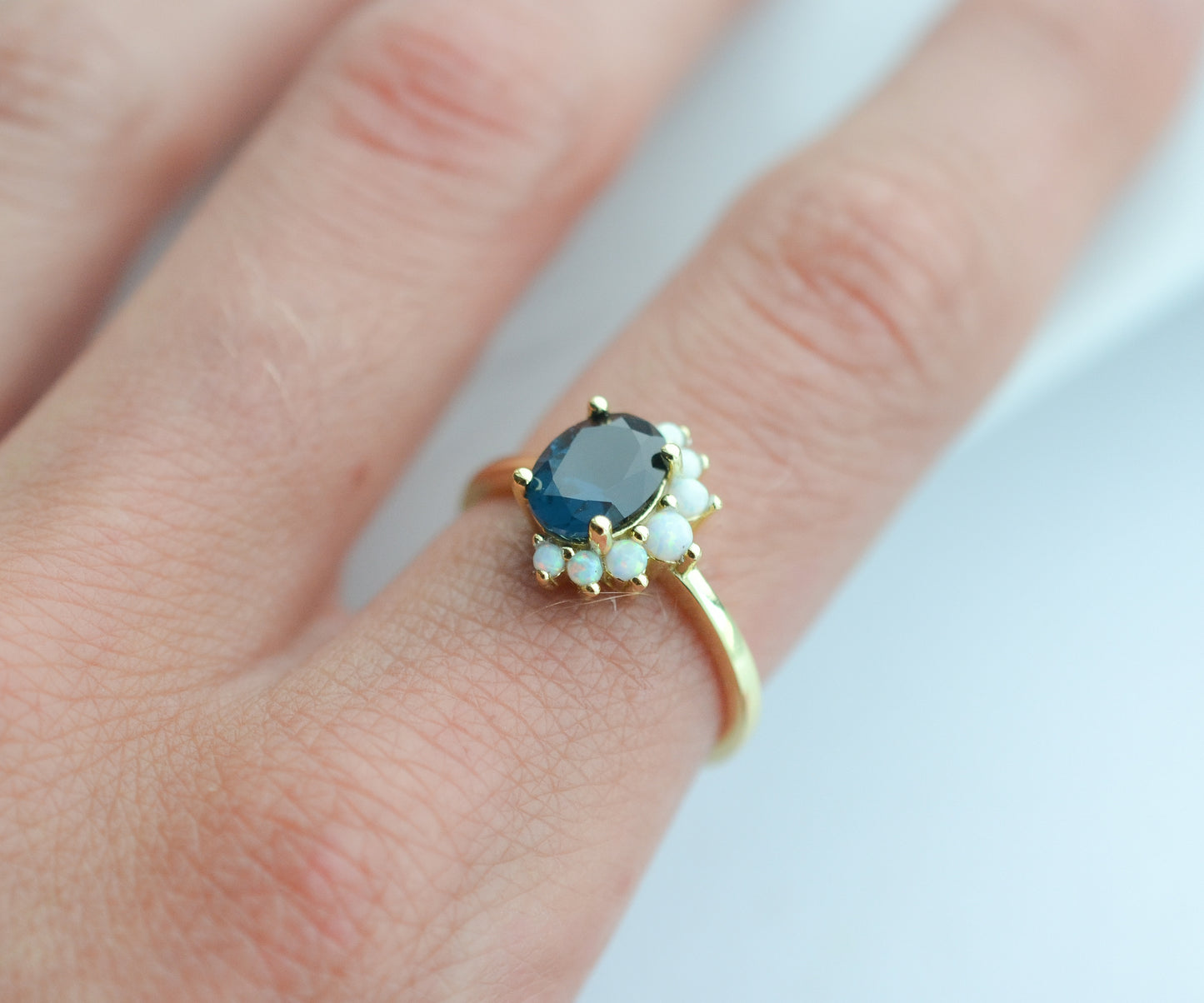 Ari London Blue Topaz & Opal Ring