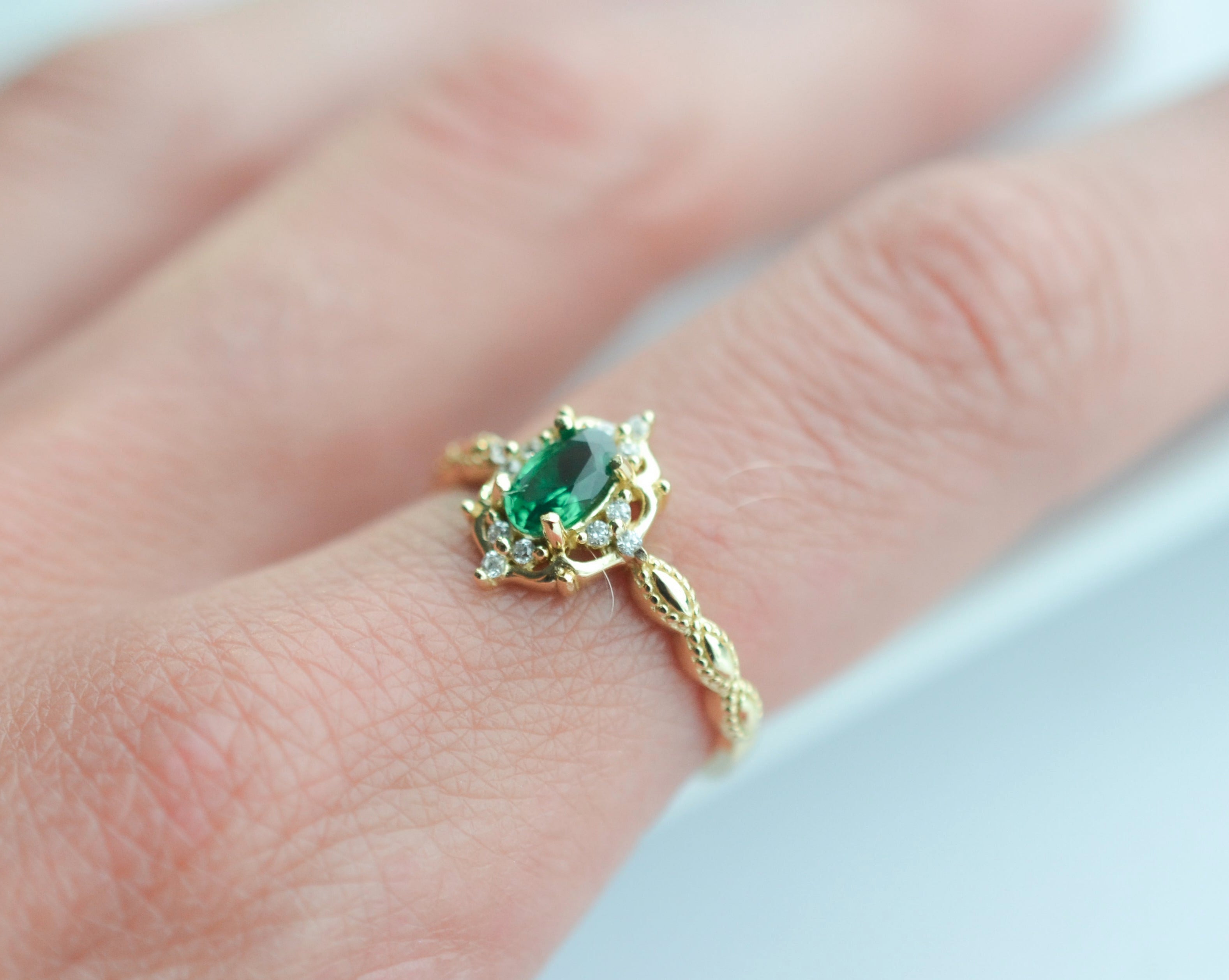 Fia Emerald Ring Sterling Silver