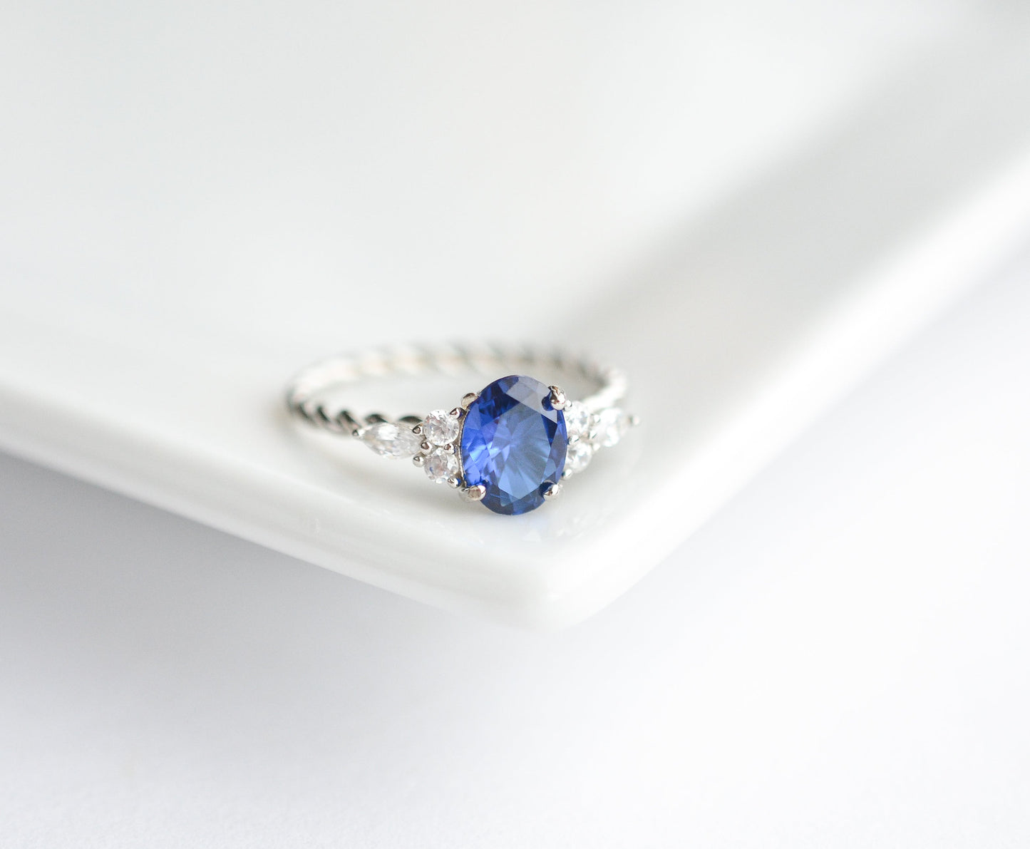 Fig Sapphire Ring Sterling Silver