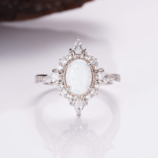 Mia Opal Ring Sterling Silver